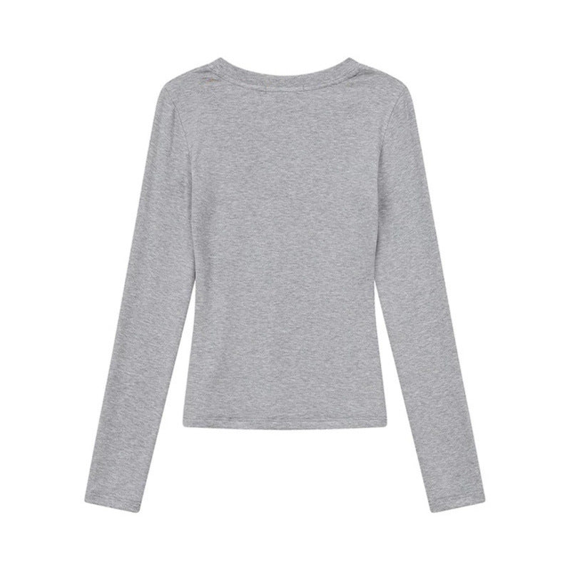 Damen Langarmshirt mit V-Ausschnitt und tailliertem Slim-Fit Nord Taschen