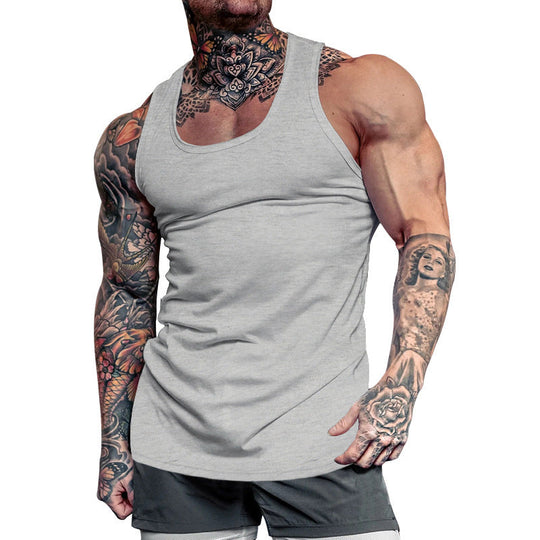 Herren Ärmelloses Sport-Tanktop aus atmungsaktivem Baumwollmix mit feuchtigkeitsableitenden Eigenschaften