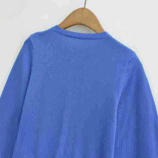 Damen Fein gestrickte Rundhals-Strickjacke mit Knopfleiste und Rippbündchen Nord Taschen