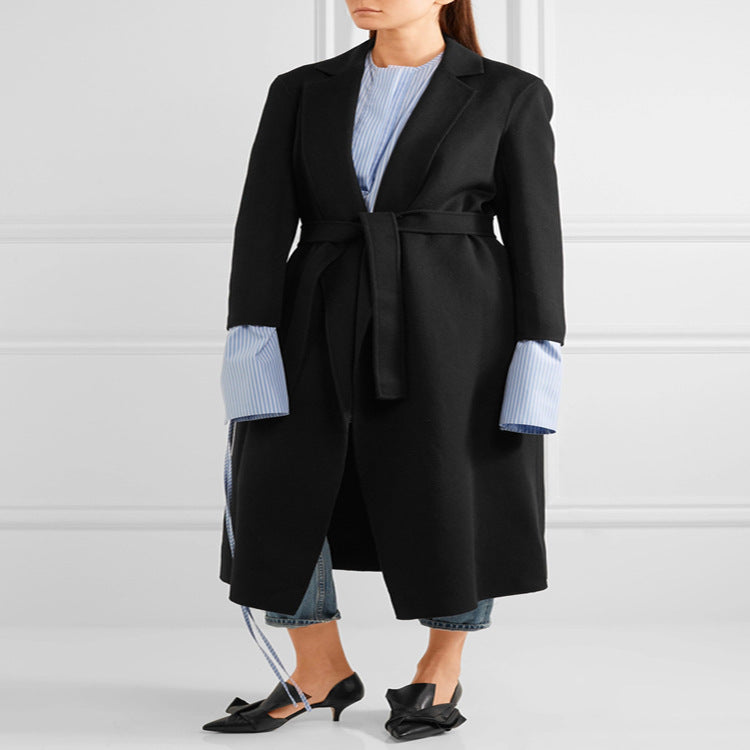 Damen Oversize Longmantel im minimalistischen Schalkragen‑Tailoring Nord Taschen