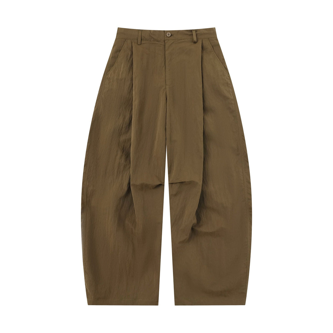 Damen Weite Culottehose mit hoher Taille und strukturierter Baumwollmischung Nord Taschen