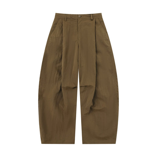 Damen Weite Culottehose mit hoher Taille und strukturierter Baumwollmischung Nord Taschen