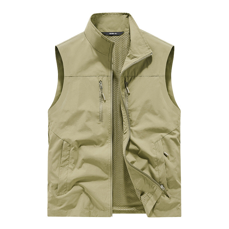 Herren Leichte Outdoorweste mit Mesh-Innenfutter und Multifunktionstaschen Nord Taschen