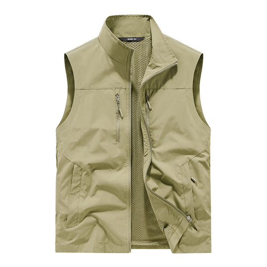 Herren Leichte Outdoorweste mit Mesh-Innenfutter und Multifunktionstaschen Nord Taschen