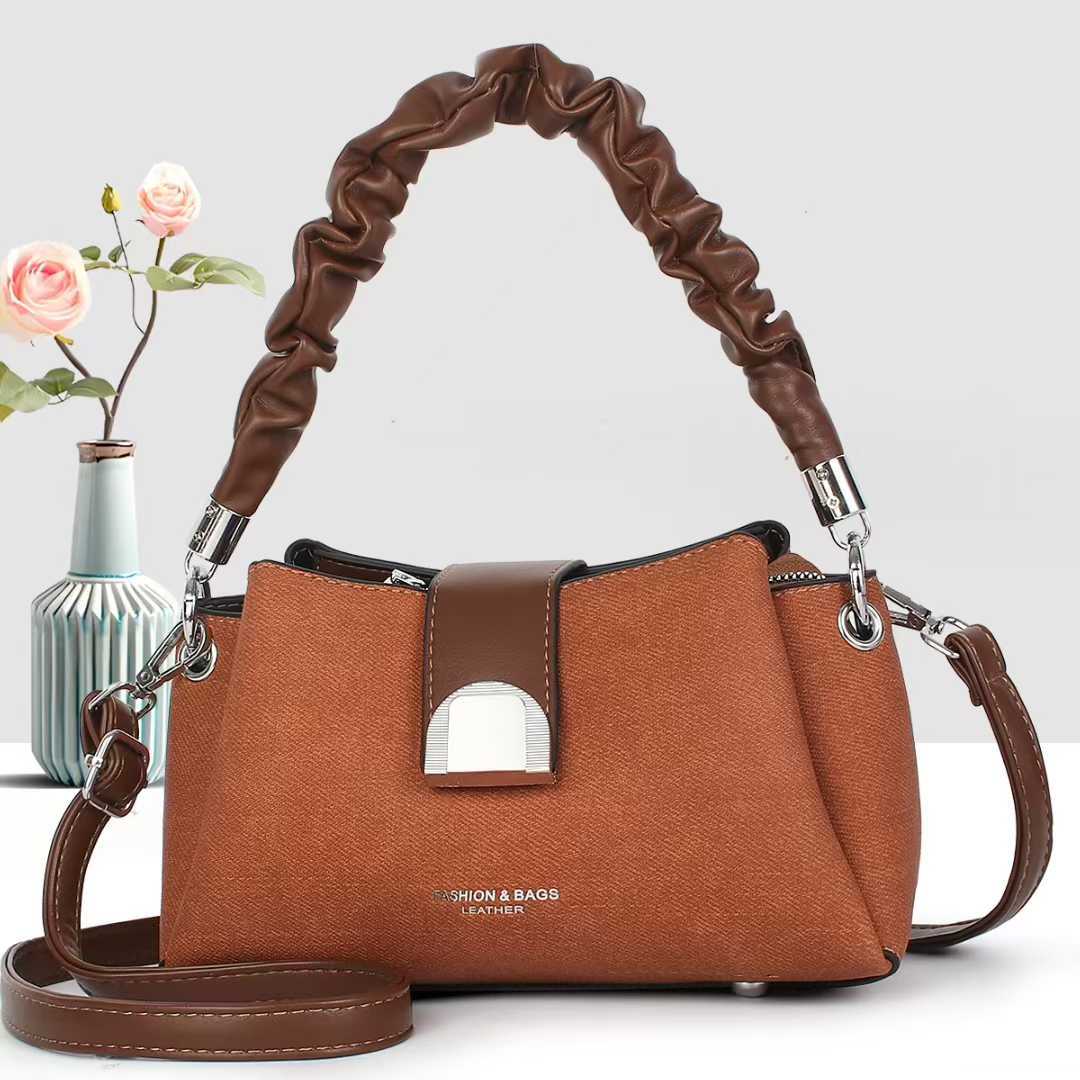 Damen Umhängetasche mit trendigem geflochtenem Tragegriff und abnehmbarem Schulterriemen Nord Taschen