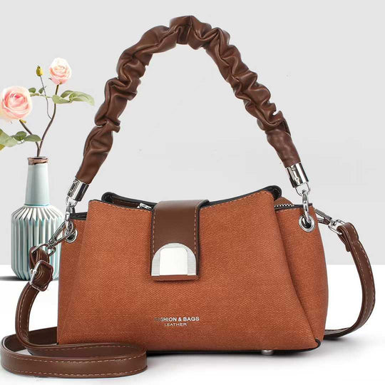 Damen Umhängetasche mit trendigem geflochtenem Tragegriff und abnehmbarem Schulterriemen Nord Taschen