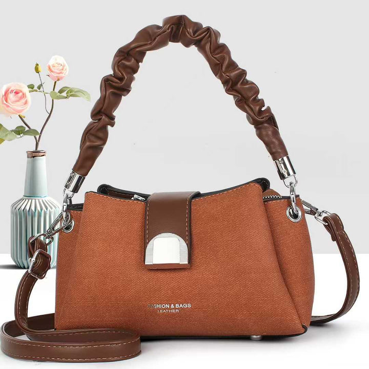 Damen Umhängetasche mit trendigem geflochtenem Tragegriff und abnehmbarem Schulterriemen Nord Taschen