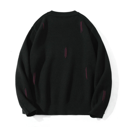 Damen Komfortabler Rippstrick-Pullover in Oversize-Silhouette mit Rundhals und dezentem Destroyed-Look Nord Taschen