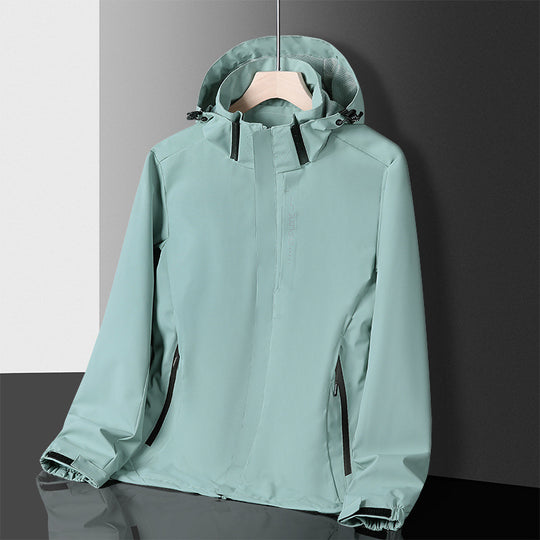 Herren leichter wasserdichter Softshell‑Hoodie mit Kapuze und Tarn‑Hex‑Alloverprint Nord Taschen