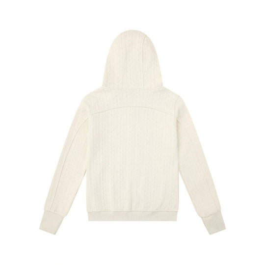 Damen Kapuzen-Strickjacke mit Zopfmuster, durchgehendem Reißverschluss und Eingrifftaschen Nord Taschen