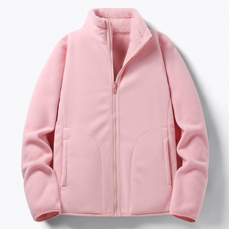 Damen Gefütterte Fleece-Jacke mit Teddyfutter, Stehkragen & durchgehendem Reißverschluss Nord Taschen