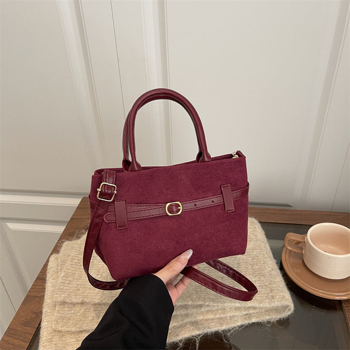 Damen elegante Wildlederhandtasche mit abnehmbarem Schulterriemen Nord Taschen