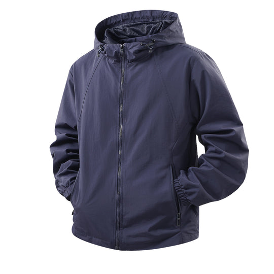 Herren Leichte atmungsaktive Kapuzen-Windjacke mit Mesh-Innenfutter und Reißverschlusstaschen Nord Taschen