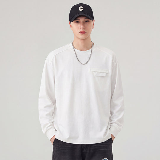 Herren Oversize Sweatshirt mit Brustklappe und Raglanärmeln Nord Taschen