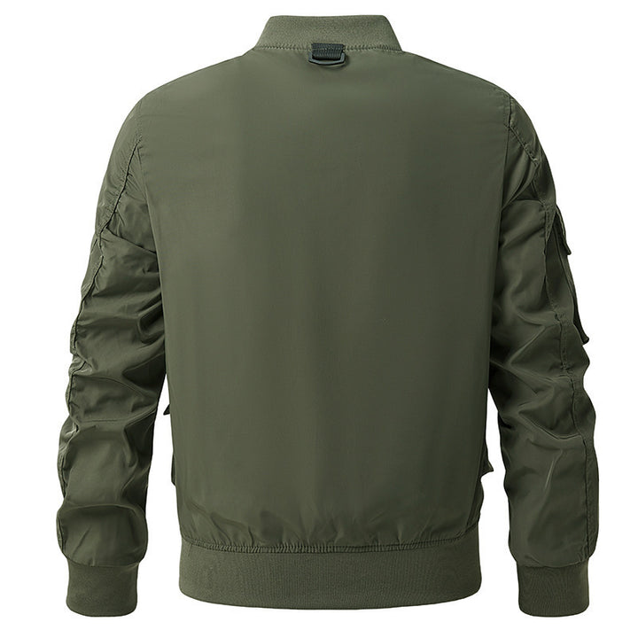 Herren  leichte Multitaschen-Bomberjacke im Pilotstil mit taktischen Schnallen, wasserabweisendem Nylon und elastischem Bund Nord Taschen