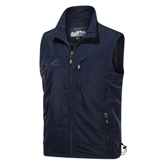 Herren Leichte multifunktionale Outdoor-Weste mit Reißverschluss, Brust- und Seitentaschen Nord Taschen