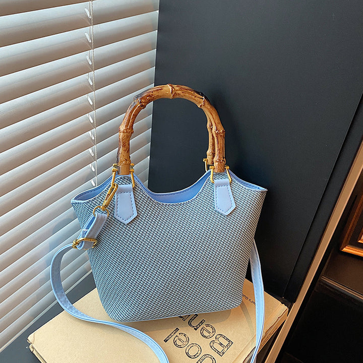 Damen Designer Handtasche mit stilvollem Bambusgriff Nord Taschen