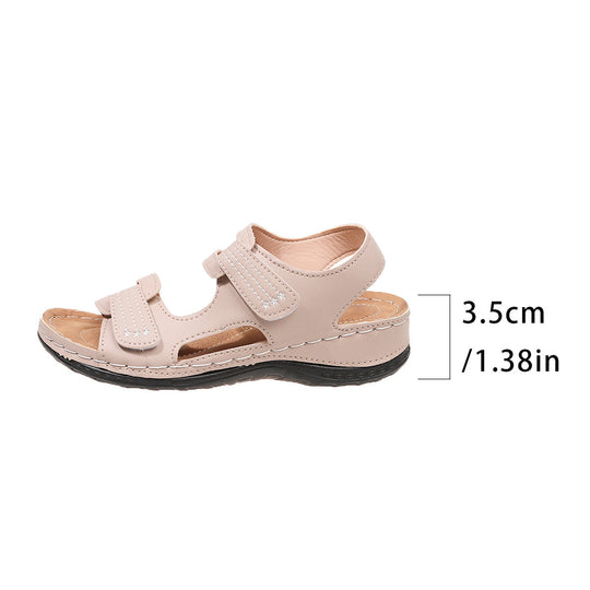 Damen bequeme Sandalen mit verstellbaren Klettverschlüssen und komfortablem Fußbett