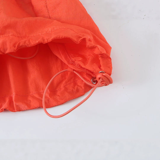 Damen Leichte Longline-Übergangsjacke mit Tunnelzugtaillierung und Stehkragen Nord Taschen