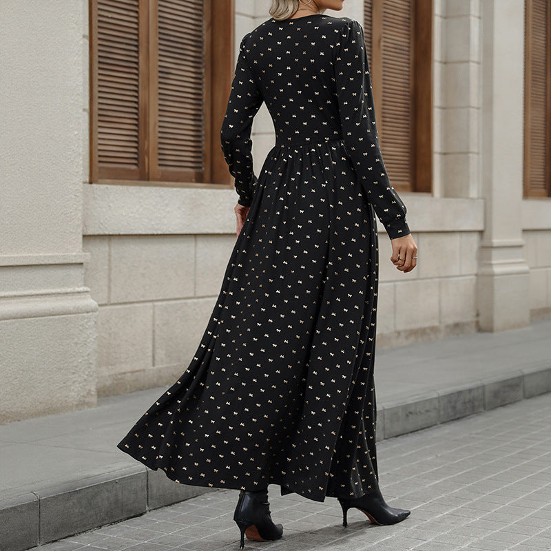 Damen Elegantes Maxikleid mit Spitze und Rüschen Nord Taschen