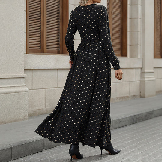 Damen Elegantes Maxikleid mit Spitze und Rüschen Nord Taschen