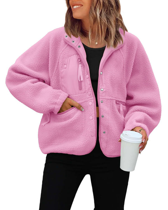 Damen kuschelige Fleecejacke mit praktischen Taschen Avellé