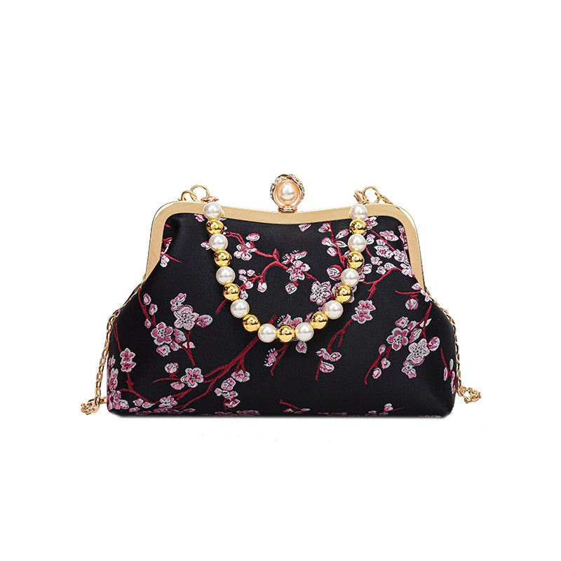 Damen stilvolle Clutch mit luxuriösem Perlenschmuck Nord Taschen