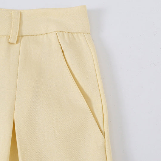 Damen Zweiteiliges tailliertes Anzug-Set mit Stehkragen und weiter Bundfaltenhose Nord Taschen