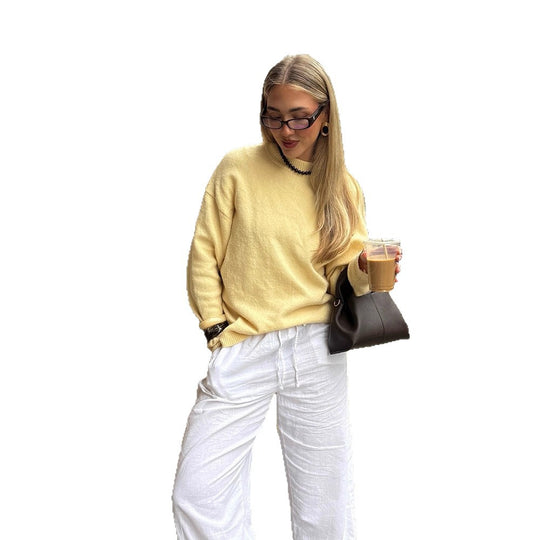 Damen Boxy Feinstrickpullover mit Raglanärmeln und geripptem Bündchen Nord Taschen