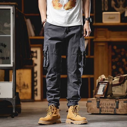 Herren Taktische Utility-Cargo-Hose mit verstärkten Kniepatches, Multifunktionstaschen und Kordelbund Nord Taschen