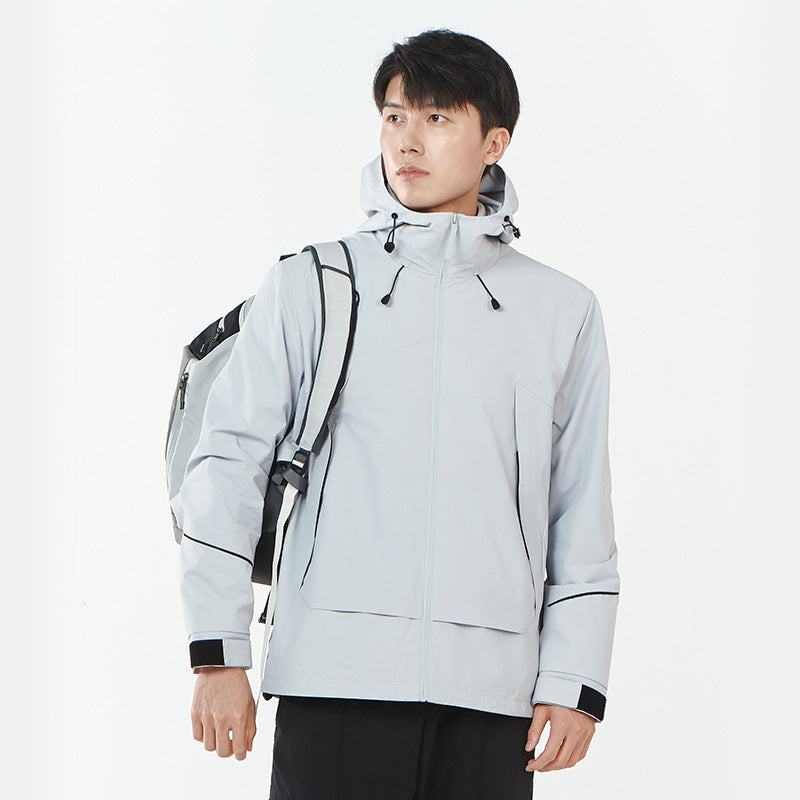Damen Leichte wind- und wasserabweisende Softshell-Trekkingjacke mit verstellbarer Kapuze Nord Taschen
