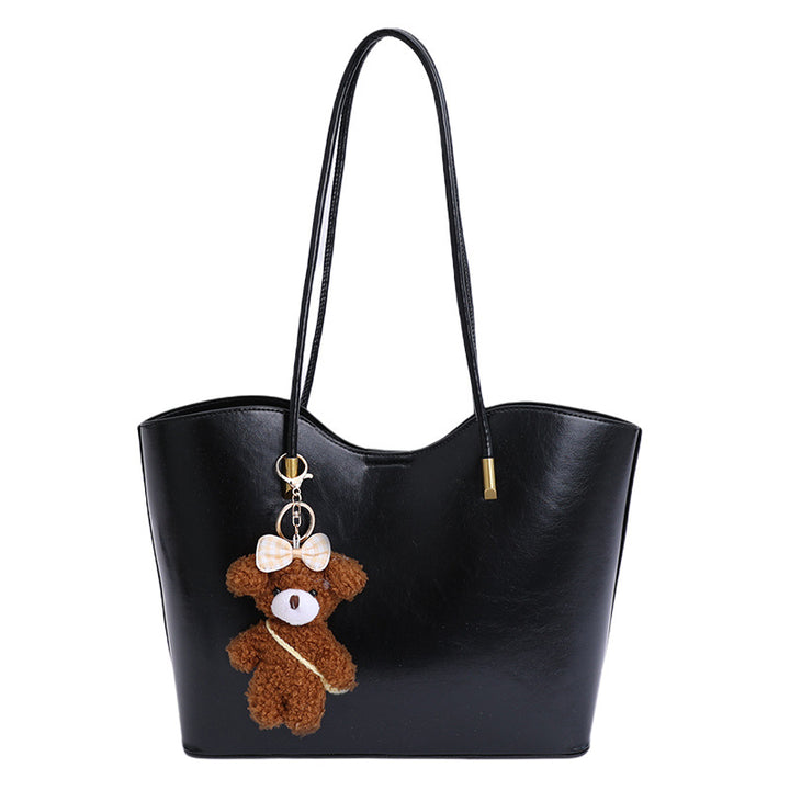 Damen Shopper-Tasche mit verspieltem Kuscheltier-Anhänger Nord Taschen