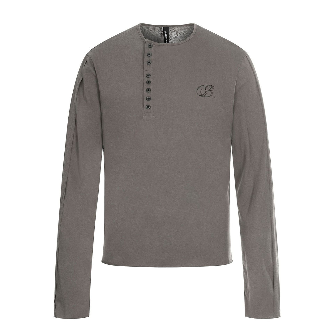 Herren Langarm-Henleyshirt mit asymmetrischer Knopfleiste und leichtem Relaxed Fit Nord Taschen