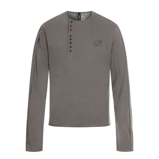 Herren Langarm-Henleyshirt mit asymmetrischer Knopfleiste und leichtem Relaxed Fit Nord Taschen