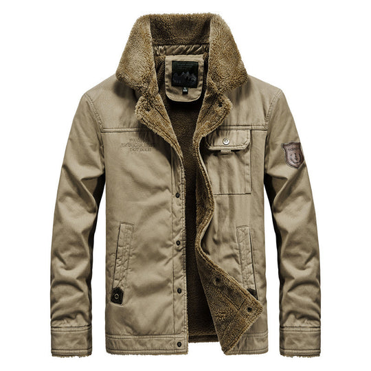 Herren warm gefütterte Canvas-Fieldjacke mit Sherpa-Innenfutter und Utility-Taschen Nord Taschen