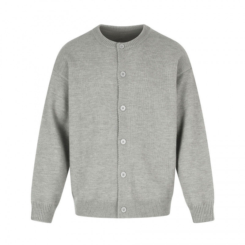 Unisex Boxy-Strickcardigan mit Rundhalsausschnitt und durchgehender Knopfleiste Nord Taschen
