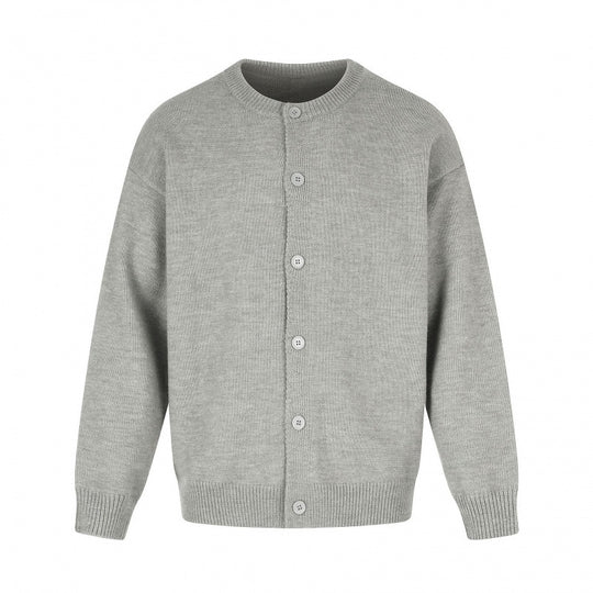 Unisex Boxy-Strickcardigan mit Rundhalsausschnitt und durchgehender Knopfleiste Nord Taschen