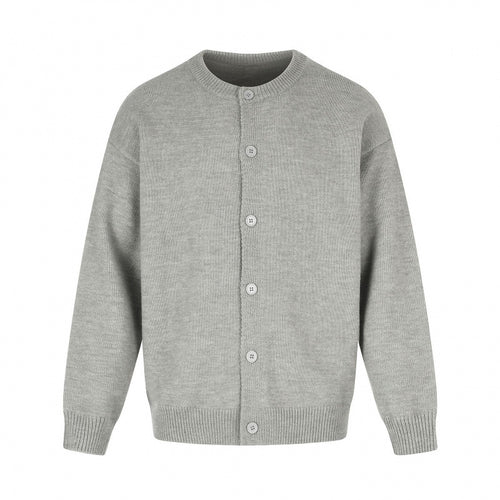 Unisex Boxy-Strickcardigan mit Rundhalsausschnitt und durchgehender Knopfleiste Nord Taschen