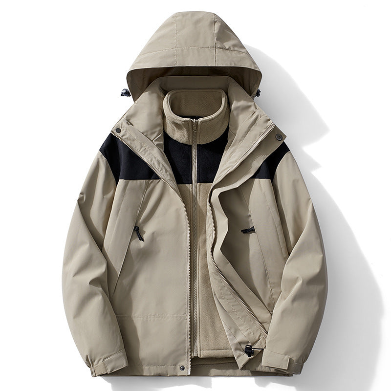 Herren modulare Kapuzenjacke mit separatem Fleece-Innenlayer, wasserabweisender Shell und funktionalen Taschen Nord Taschen