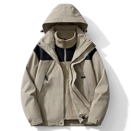 Herren modulare Kapuzenjacke mit separatem Fleece-Innenlayer, wasserabweisender Shell und funktionalen Taschen Nord Taschen