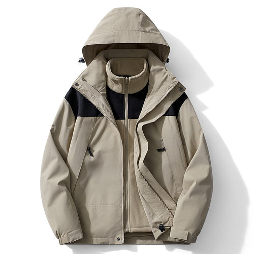 Herren modulare Kapuzenjacke mit separatem Fleece-Innenlayer, wasserabweisender Shell und funktionalen Taschen Nord Taschen