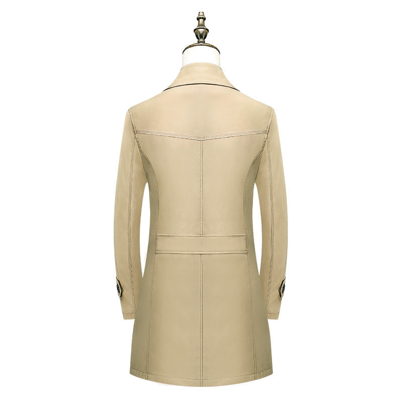 Herren Eleganter Slim-Fit Trenchcoat mit klassischer Knopfleiste und verstellbaren Manschetten Nord Taschen