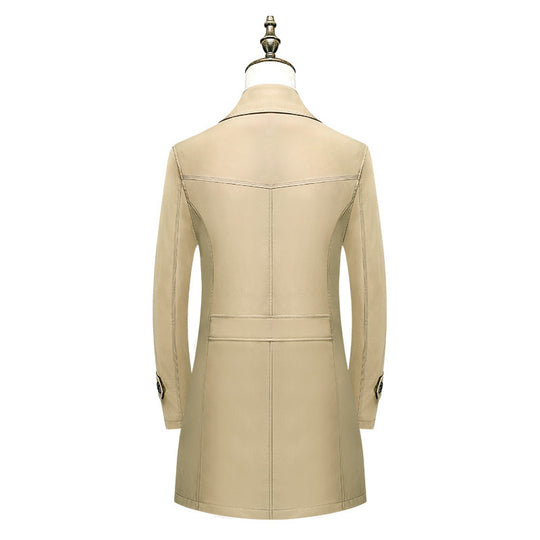 Herren Eleganter Slim-Fit Trenchcoat mit klassischer Knopfleiste und verstellbaren Manschetten Nord Taschen