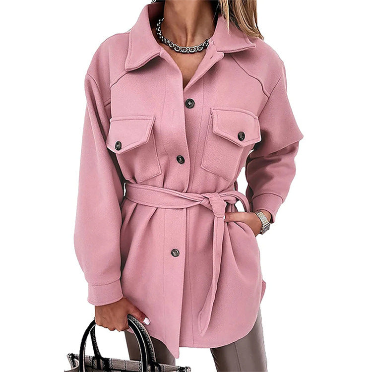 Damen Oversize-Hemdenjacke mit aufgesetzten Klappentaschen Nord Taschen