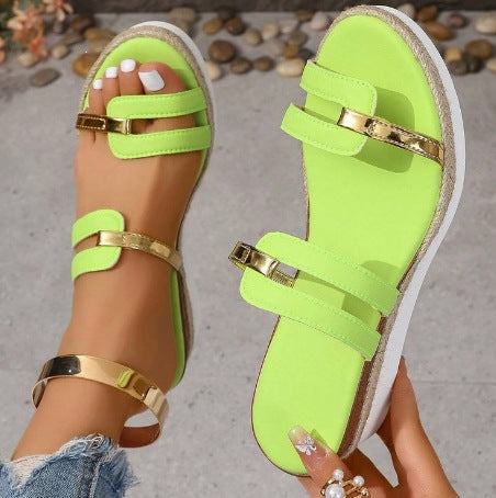 Damen Trendige und bequeme Keilsandalen mit verstellbaren Riemen