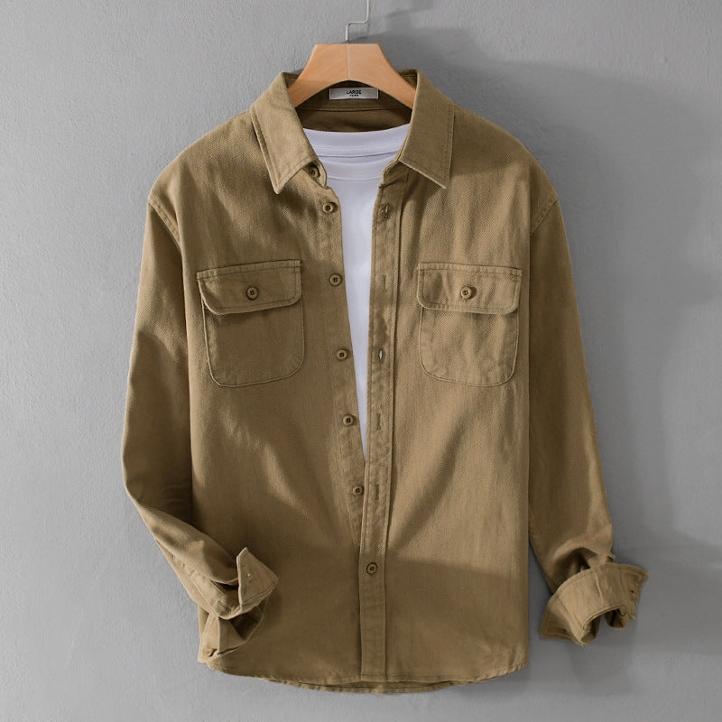 Herren Leichtes Baumwoll-Twill-Overshirt mit Brustklappen und Relaxed-Fit Nord Taschen