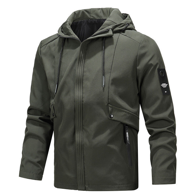 Herren Tech-Softshelljacke mit Kapuze, winddichter Membran und verdeckten Multifunktionstaschen Nord Taschen