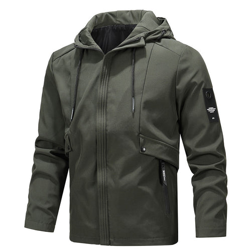 Herren Urbaner Softshell-Blouson mit Kapuzenkragen, winddichter Membran und Druckknopf-Taschenelementen Nord Taschen