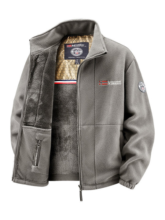Damen Thermo-Fleecejacke mit wärmendem Teddyfutter, Stehkragen und Reißverschlusstaschen Nord Taschen