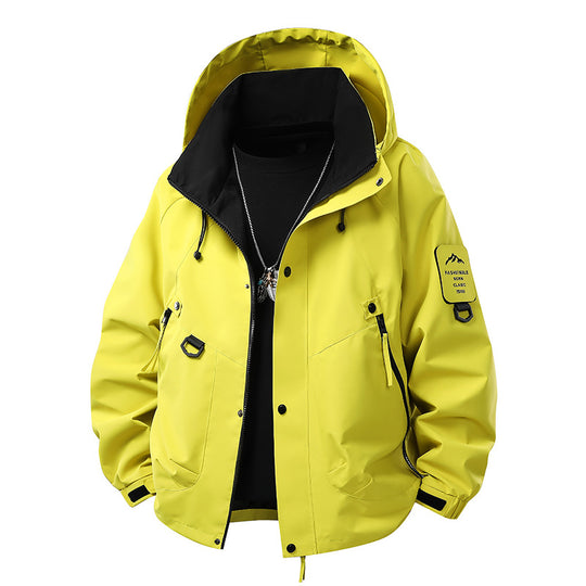 Herren Wasserabweisende Kapuzen‑Utility‑Jacke mit Multitaschen, Kordelzug und Reißverschluss Nord Taschen